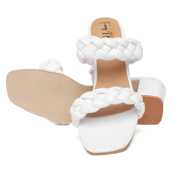 Braided Strap Sandals - White