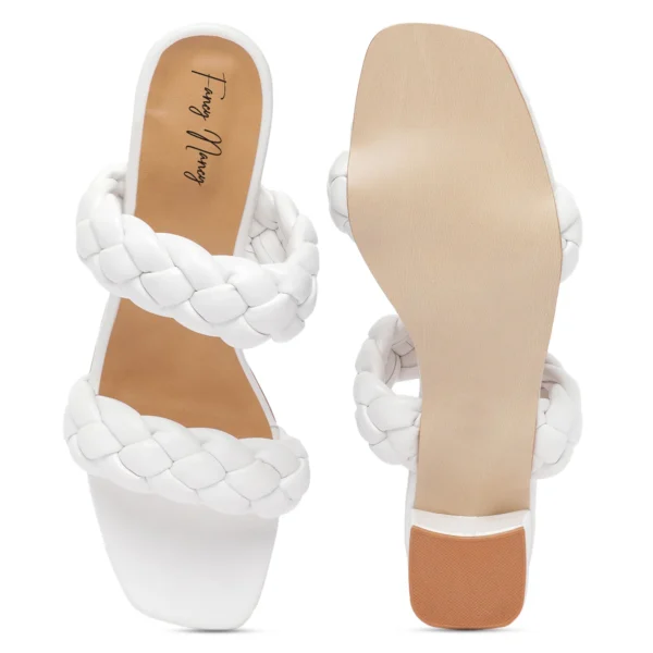 Braided Strap Sandals - White - Image 7