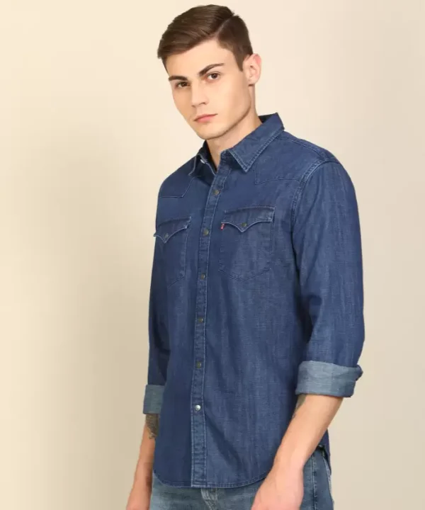 Men Solid Collar Shirt - Image 2