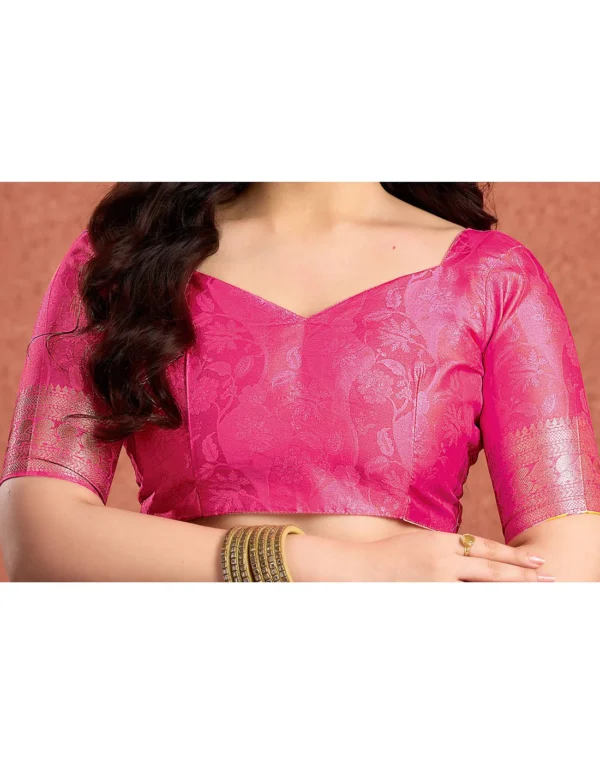 Pink Silk Printed Saree
