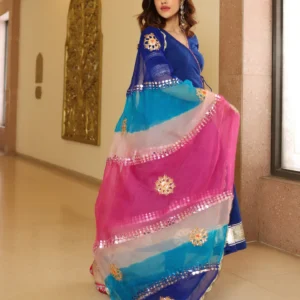 True Navy Gotapatti Anarkali Set